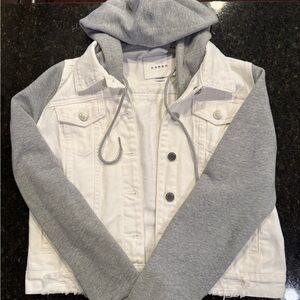 Blank NYC Women’s Gray and White Hooded Jacket